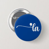 Comma La | Kamala Harris Blue Ronde Button 5,7 Cm (Voorkant /achterkant)