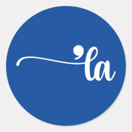 Comma La | Kamala Harris Blue Ronde Sticker