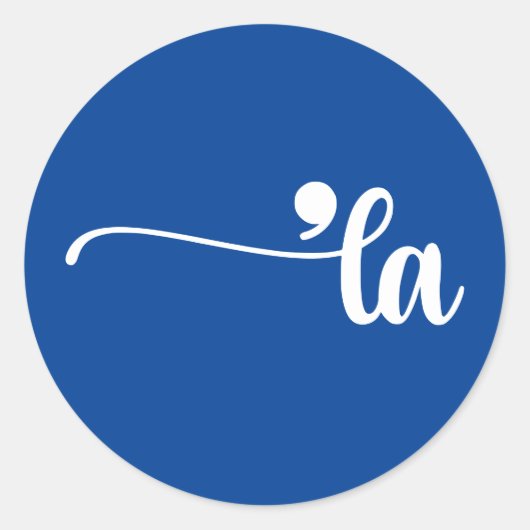 Comma La | Kamala Harris Blue Ronde Sticker (Voorkant)