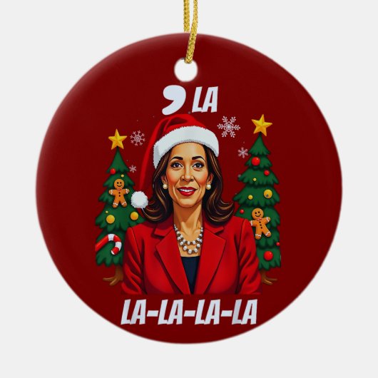 Comma La Kamala Harris Christmas Keramisch Ornament (Voorkant)