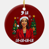 Comma La Kamala Harris Christmas Keramisch Ornament (Achterkant)