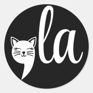 Comma La Kamala Harris - kattenmoeder voor Kamala Ronde Sticker