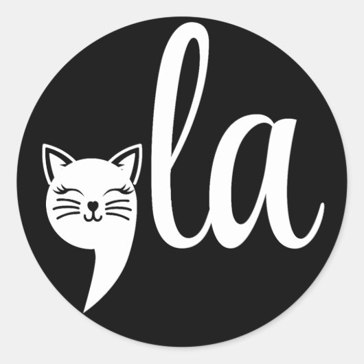 Comma La Kamala Harris - kattenmoeder voor Kamala Ronde Sticker (Voorkant)