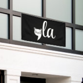 Comma La Kamala Harris - kattenmoeder voor Kamala Spandoek (Buitenkant Gebouw)