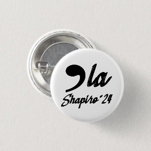 Comma-La Kamala Harris Shapiro 2024 Cursief Ronde Button 3,2 Cm