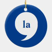 comma-la / Kamala Harris voor President 2024 Keramisch Ornament (Achterkant)