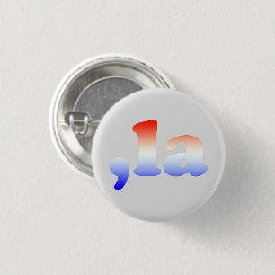 Comma La kamala rood wit blauw typografie grijs Ronde Button 3,2 Cm