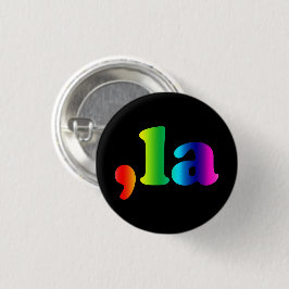 Comma La kamala typografie gradiënt regenboog zwar Ronde Button 3,2 Cm