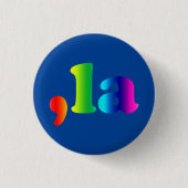 Comma La kamala typografie gradiënt regenboogblauw Ronde Button 3,2 Cm (Voorkant)