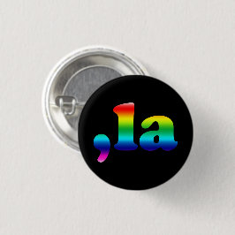 Comma La kamala uitspraak regenboog trots zwart Ronde Button 3,2 Cm