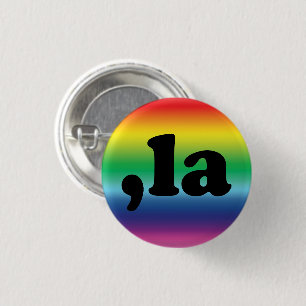 Comma La kamala uitspraak regenbooggradiënt Ronde Button 3,2 Cm