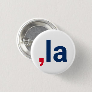 Comma La kamala Uitspraak rood wit en blauw Ronde Button 3,2 Cm