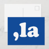 Comma La kamala uitspraak typografie blauw Briefkaart (Voorkant / Achterkant)