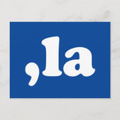 Comma La kamala uitspraak typografie blauw Briefkaart (Voorkant)