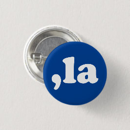 Comma La kamala uitspraak typografie blauw Ronde Button 3,2 Cm