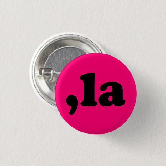 Comma La kamala Uitspraak zwart en hot pink Ronde Button 3,2 Cm (Voorkant /achterkant)