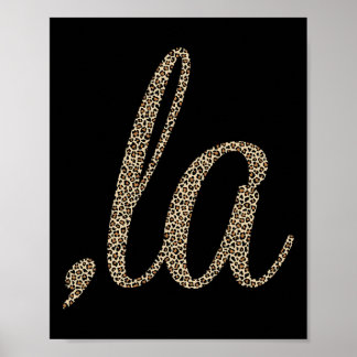 Comma La Leopard Afdrukken Grappig Poster