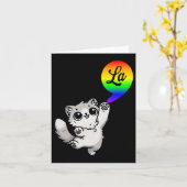 Comma-la met Schattige Cat Kamala Rainbow Design Kaart (Gele Bloem)