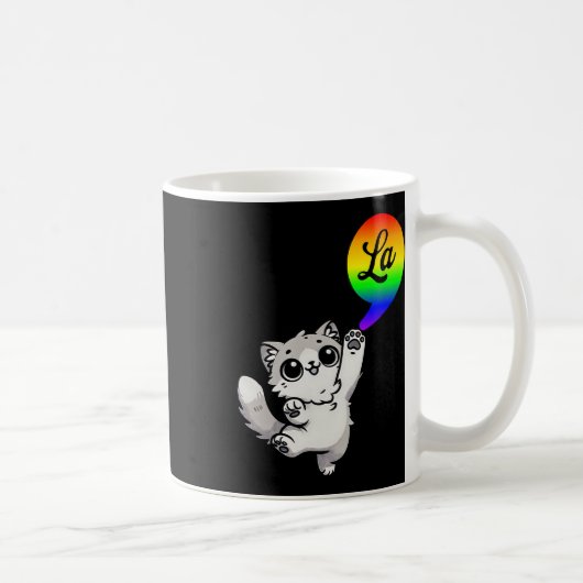 Comma-la met Schattige Cat Kamala Rainbow Design Koffiemok (Rechts)