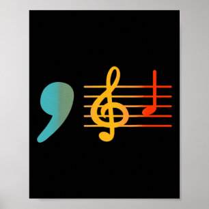 Comma La Muzieknoten Kamala Harris Muziekdocent E Poster