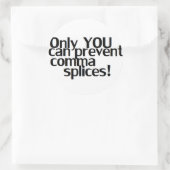 'Comma Splices' Witte Sticker (Tas)