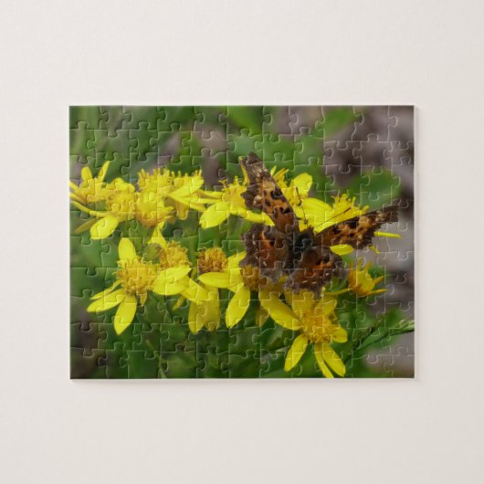 Comma vlinder in Glacier National Park Legpuzzel (Horizontaal)