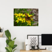 Comma vlinder in Glacier National Park Poster (Thuiskantoor)