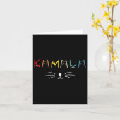 Commala Kat Lettering Positieve Grappige Kat Lette Kaart (Gele Bloem)