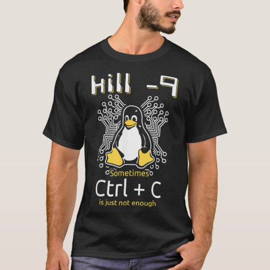 Command Line in Linu End-proces T-shirt (Voorkant)