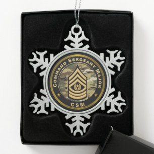 Command Sergeant Major CSM Tin Sneeuwvlok Ornament