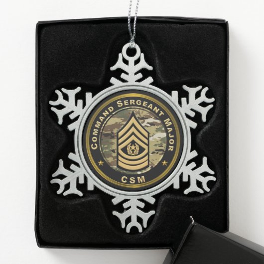 Command Sergeant Major CSM Tin Sneeuwvlok Ornament (Kistje)
