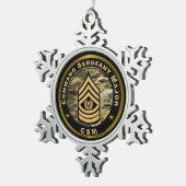 Command Sergeant Major CSM Tin Sneeuwvlok Ornament (Rechts)