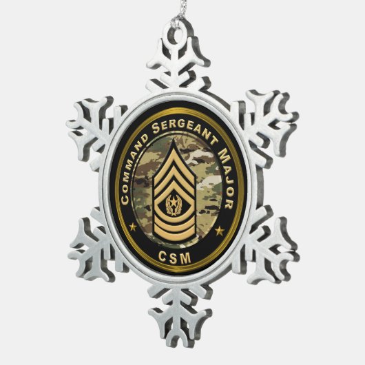 Command Sergeant Major CSM Tin Sneeuwvlok Ornament (Rechts)