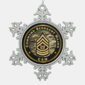 Command Sergeant Major CSM Tin Sneeuwvlok Ornament (Voorkant)