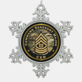 Command Sergeant Major CSM Tin Sneeuwvlok Ornament