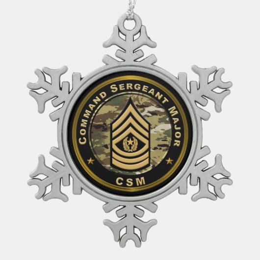 Command Sergeant Major CSM Tin Sneeuwvlok Ornament (Voorkant)