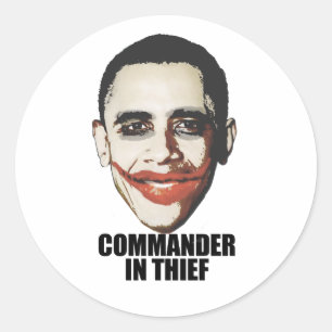 Commandant in dief ronde sticker