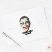 Commandant in dief ronde sticker (Envelop)