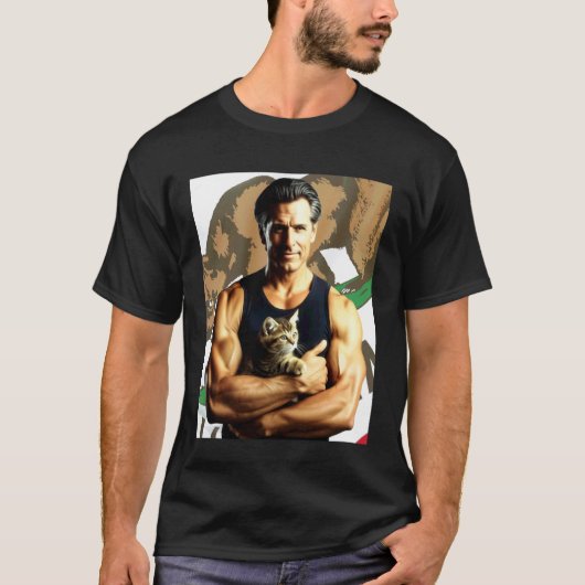 Commandant in Knuffel T-shirt Grappige Kat Vader P (Voorkant)