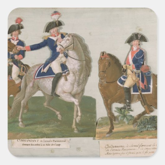 Commandant leger en officier vierkante sticker (Voorkant)