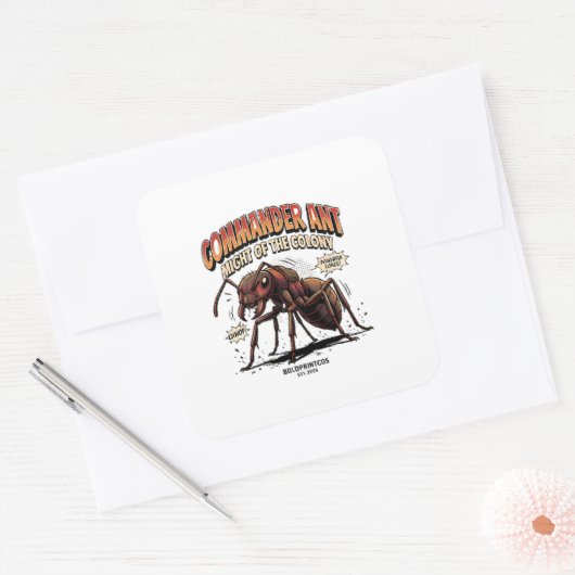 Commandant Mier Vierkante Sticker (Envelop)