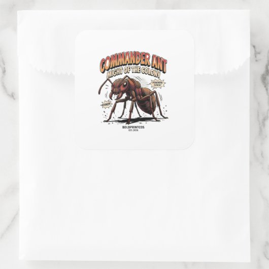 Commandant Mier Vierkante Sticker (Tas)