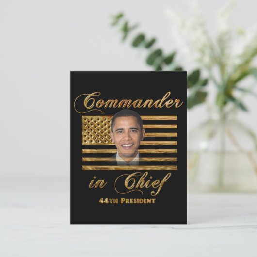 Commandant opperbevelhebber Barack Obama Briefkaart (Staand voorkant)