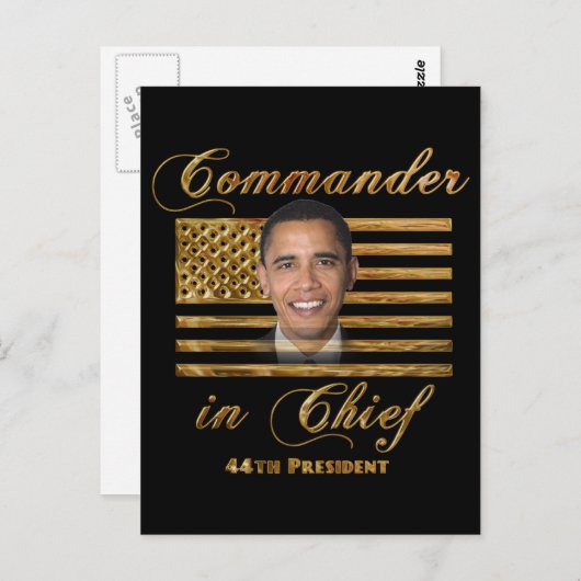 Commandant opperbevelhebber Barack Obama Briefkaart (Voorkant / Achterkant)
