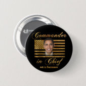 Commandant opperbevelhebber Barack Obama Ronde Button 5,7 Cm (Voorkant /achterkant)