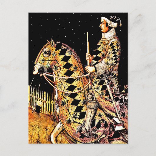 "Commandant te paard" Briefkaart (Voorkant)