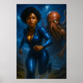 Commander Gail Kween vs Griezige Octopus | Anime Poster