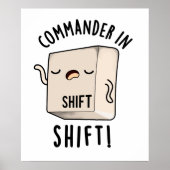 Commander in Shirt Funny Keyboard Pun Poster (Voorkant)