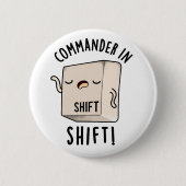 Commander in Shirt Funny Keyboard Pun Ronde Button 5,7 Cm (Voorkant)