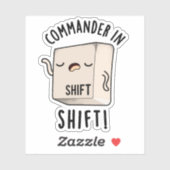 Commander in Shirt Funny Keyboard Pun Sticker (Vel)